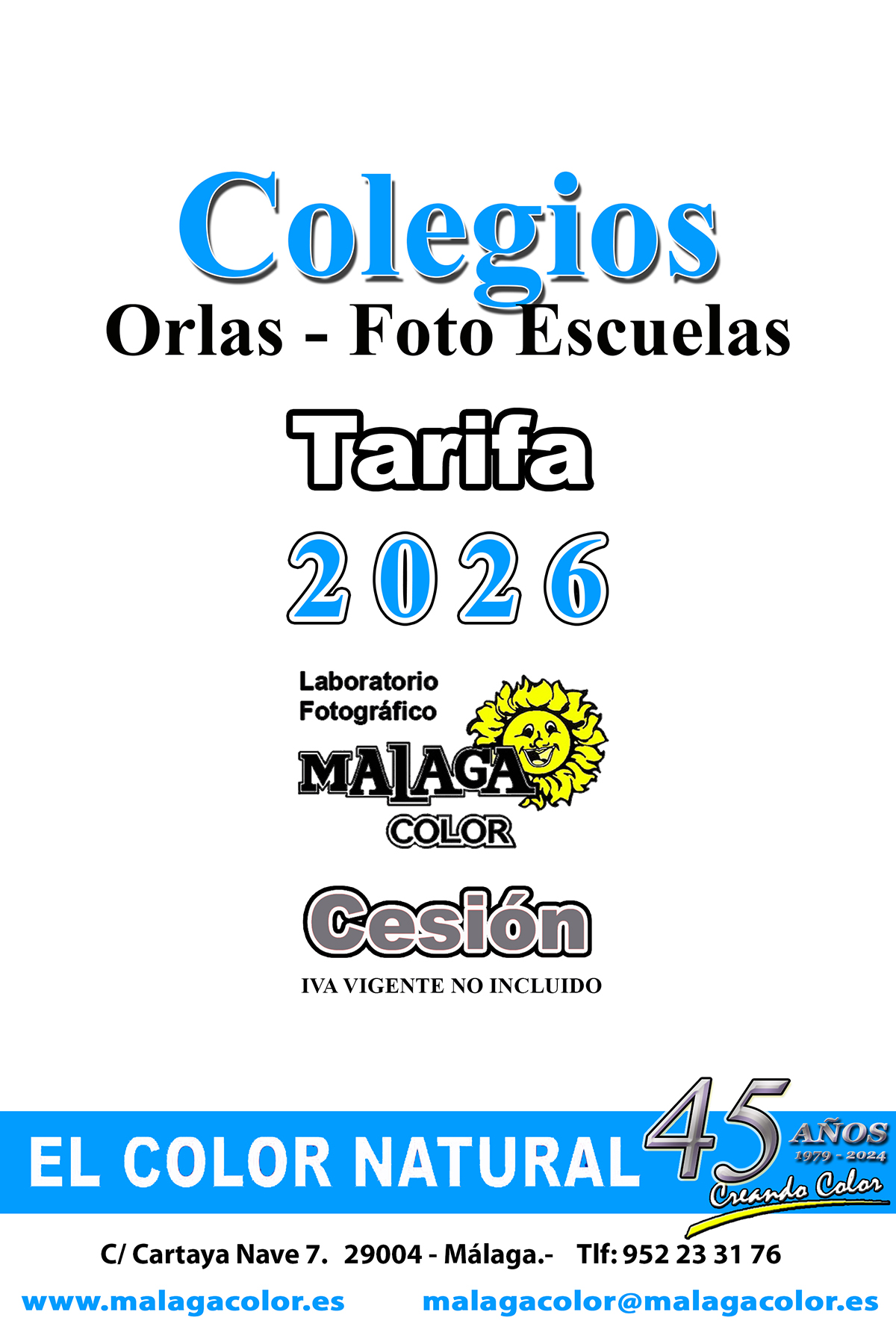 Tarifa Colegios 2026
